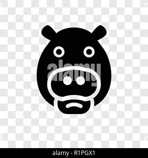 Hippopotamus vektor Icon auf transparentem Hintergrund isoliert, Hippopotamus Transparenz logo Konzept Stock Vektor