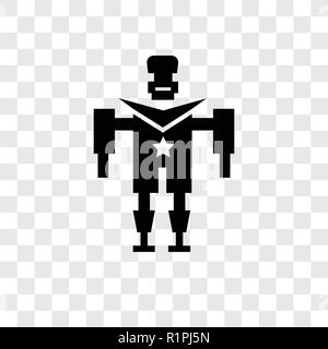 Militärische Roboter Maschine vektor Icon auf transparentem Hintergrund isoliert, militärische Roboter Maschine Transparenz logo Konzept Stock Vektor