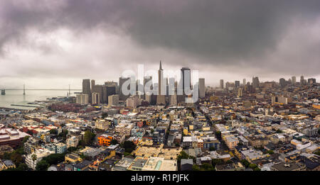 San Francisco Skyline Panorama von oben Stockfoto