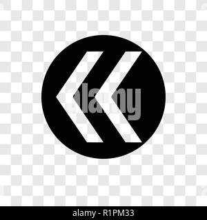 Zurückspulen vektor Icon auf transparentem Hintergrund isoliert, Zurückspulen Transparenz logo Konzept Stock Vektor