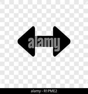 Horizontale Vektor die Größe des Symbols auf transparentem Hintergrund isoliert, Horizontale Größe Transparenz logo Konzept Stock Vektor