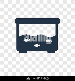 Fish Tank vektor Icon auf transparentem Hintergrund isoliert, Fish Tank Transparenz logo Konzept Stock Vektor