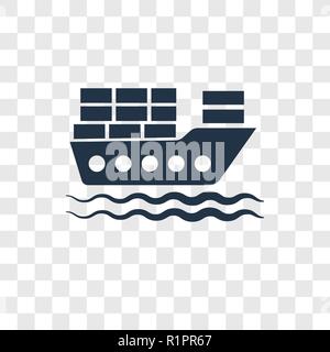 Frachtboot vektor Icon auf transparentem Hintergrund isoliert, Frachtboot Transparenz logo Konzept Stock Vektor