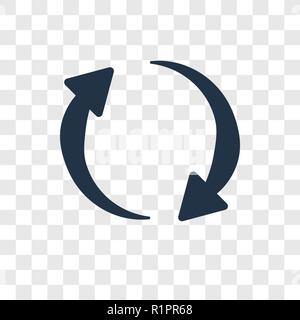 Kurve aktualisieren Pfeile vektor Icon auf transparentem Hintergrund isoliert, Aktualisieren der Kurve Pfeile Transparenz logo Konzept Stock Vektor