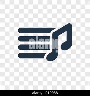 Menü "Musik" Vektor Icon auf transparentem Hintergrund isoliert, Musik Menü Transparenz logo Konzept Stock Vektor