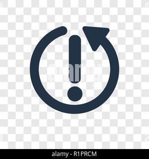 Aktualisieren mit einem Ausrufezeichen vektor Icon auf transparentem Hintergrund isoliert, Refresh mit Ausrufezeichen Transparenz logo Konzept Stock Vektor