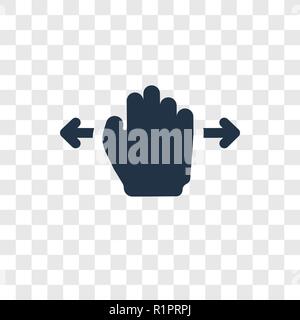 Hand vektor Icon auf transparentem Hintergrund bewegen, Hand Transparenz logo Konzept bewegen Stock Vektor