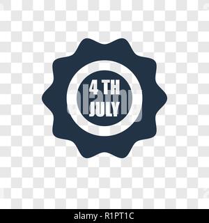 Juli 4. Vektor Icon auf transparentem Hintergrund isoliert, 4. Juli, Transparenz logo Konzept Stock Vektor