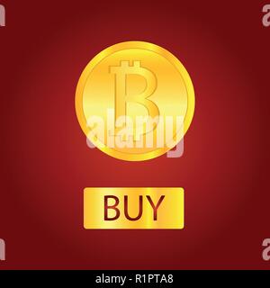 Bitcoins Geld virtuelle Währung Konzept Hintergrund. Golden bitcoin Münze blockchain Technologie für Crypto Währung. Digitales Geld Währung. Vector lieferbar Abbildung. EPS 10. Stock Vektor