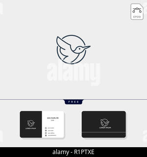 Fliegender Vogel Umriss Logo template Vector Illustration und Logo Inspiration für corporate, business card Design gehören Stockfoto