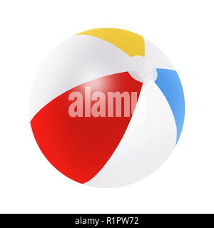 Beach ball isoliert auf einen weißen Hintergrund mit Freistellungspfad Stockfoto