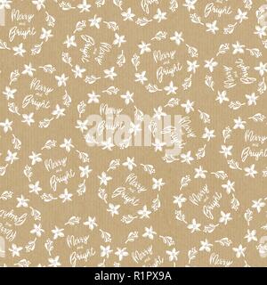 Nahtlose Weihnachten vektor Muster auf Handwerk Papier Stock Vektor