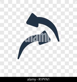 Rückwärts vektor Icon auf transparentem Hintergrund isoliert, Reverse Transparenz logo Konzept Stock Vektor