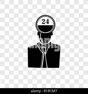 24 Stunden vektor Icon auf transparentem Hintergrund isoliert, 24 Stunden Transparenz logo Konzept Stock Vektor