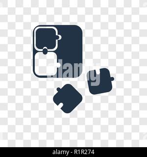 Puzzle vektor Icon auf transparentem Hintergrund isoliert, Puzzle Transparenz logo Konzept Stock Vektor