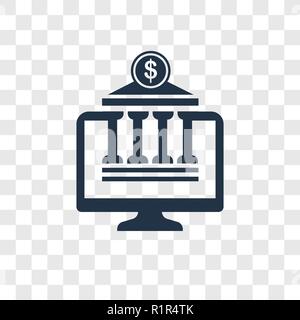 Online banking Vektor Icon auf transparentem Hintergrund isoliert, Online Banking Transparenz logo Konzept Stock Vektor