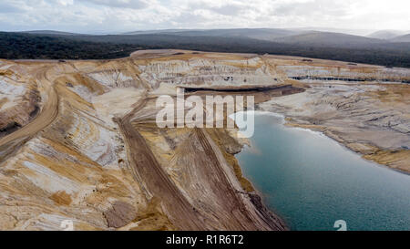 Alte aufgeschnitten mine Luftbild Stockfoto