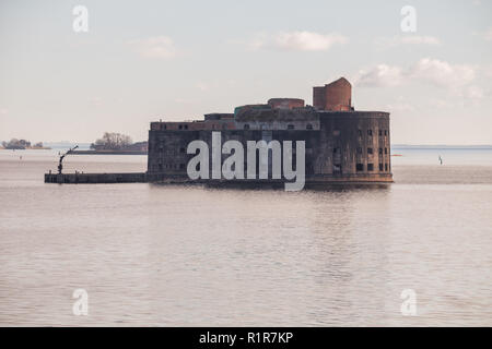 Befestigungen von Kronstadt. Fort Kaiser Alexander I, oder Pest Stockfoto