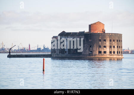 Befestigungen von Kronstadt, Fort Kaiser Alexander I, oder Pest Stockfoto