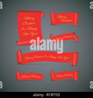 Rot frohe Weihnachten Banner Stock Vektor