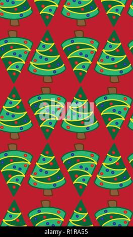 Weihnachtsbäume rot, nahtlose Vektor Muster Stock Vektor