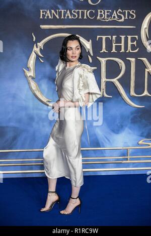 London, Großbritannien. 13 Nov, 2018. Bild zeigt Poppy Corby-Teuch an der Filmpremiere von fantastischen Tieren anreisen: Die Verbrechen von Grindelwald. Credit: Jeff Gilbert/Alamy leben Nachrichten Stockfoto