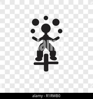 Jongleur mann Vektor Icon auf transparentem Hintergrund isoliert, Jongleur mann Transparenz logo Konzept Stock Vektor
