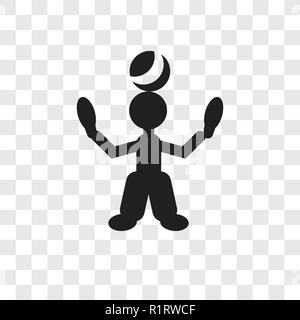 Jongleur mann Vektor Icon auf transparentem Hintergrund isoliert, Jongleur mann Transparenz logo Konzept Stock Vektor
