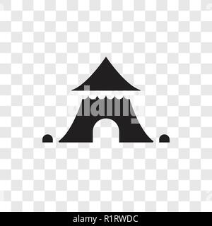 Zirkuszelt vektor Icon auf transparentem Hintergrund isoliert, Zirkuszelt Transparenz logo Konzept Stock Vektor