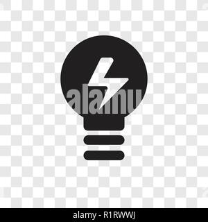 Glühlampe vektor Icon auf transparentem Hintergrund isoliert, Glühbirne Transparenz logo Konzept Stock Vektor