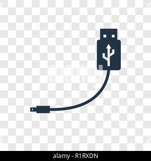Usb-Kabel vektor Icon auf transparentem Hintergrund isoliert, USB-Kabel Transparenz logo Konzept Stock Vektor