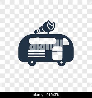 Ice Cream van Vektor Icon auf transparentem Hintergrund isoliert, Ice Cream van Transparenz logo Konzept Stock Vektor