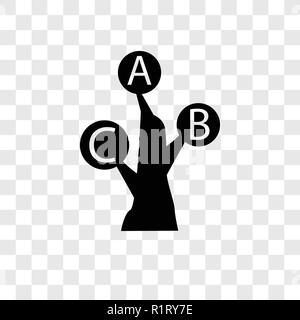 Alphabet vektor Icon auf transparentem Hintergrund isoliert, Alphabet Transparenz logo Konzept Stock Vektor