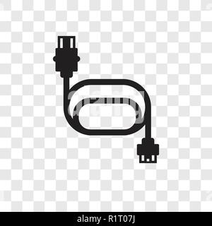 Kabel-Vektor Icon auf transparentem Hintergrund isoliert, Kabel-Transparenz logo Konzept Stock Vektor