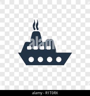 Frachtschiff Vorderansicht vektor Icon auf transparentem Hintergrund isoliert, Frachtschiff Vorderansicht Transparenz logo Konzept Stock Vektor
