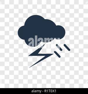 Sturm vektor Icon auf transparentem Hintergrund isoliert, Sturm Transparenz logo Konzept Stock Vektor