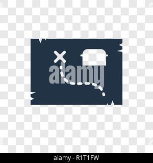 Schatzkarte vektor Icon auf transparentem Hintergrund isoliert, Schatzkarte Transparenz logo Konzept Stock Vektor