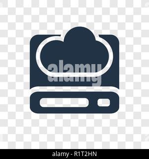 Cloud Storage vektor Icon auf transparentem Hintergrund isoliert, Cloud Storage Transparenz logo Konzept Stock Vektor