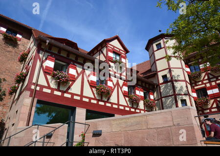 Blick auf die Kaiserburg in der Stadt Nürnberg, Bayern, Deutschland Stockfoto