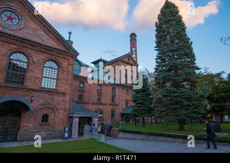 An der Sapporo Bier Museum in Sapporo, Japan. Fassade der alten Fabrik Stockfoto