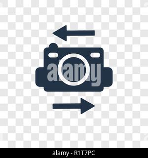 Flip-kamera Vektor Icon auf transparentem Hintergrund isoliert, Flip-kamera Transparenz logo Konzept Stock Vektor