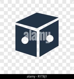 Würfel vektor Icon auf transparentem Hintergrund isoliert, Würfel Transparenz logo Konzept Stock Vektor