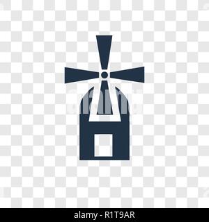 Mühle vektor Icon auf transparentem Hintergrund isoliert, Windmühle Transparenz logo Konzept Stock Vektor