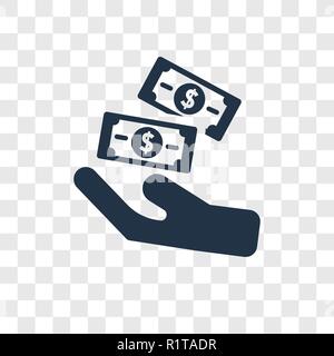 Cash vektor Icon auf transparentem Hintergrund isoliert, Cash Transparenz logo Konzept Stock Vektor