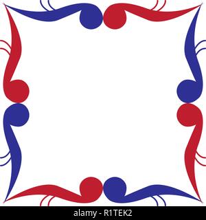 Bunte vector vintage Frames auf weißem Hintergrund Stock Vektor