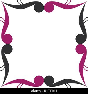 Bunte vector vintage Frames auf weißem Hintergrund Stock Vektor