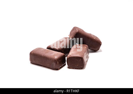 Bonbons auf weißem Hintergrund Nahaufnahme Schokolade 2018 Stockfoto