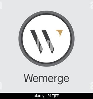 Symbol Wemerge kryptografische Währung - Vektor Münze Bild. Stock Vektor