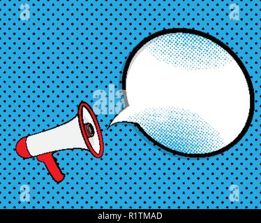 Megafon mit Sprechblase. Vector Illustration Stock Vektor