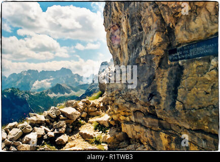 Dolomiti Italien 1915-1918 Krieg Monte Piana italienischen Hauptsitz Stockfoto